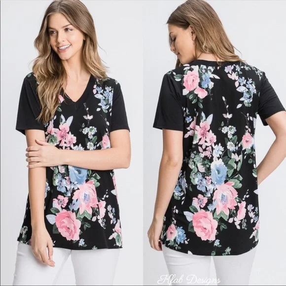 ❤️LAST 1! V Neck Floral Contrast Knit Top! - Picture 8 of 9
